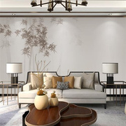 新中式古典墙布手绘水墨竹子墙纸，客厅电视背景墙壁纸卧室床头壁画