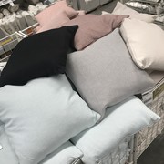 宜家国内桑特拉鸭毛靠垫抱枕，方形沙发护腰靠枕头，客厅简约纯色