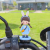 创意情侣娃娃自行车摩托车装饰摆件卡扣可爱小兔电动车装饰品