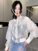 RR fashion 外套女2024夏季中式国风花朵刺绣拼接蕾丝防晒衣