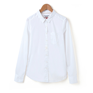 衬衫女2021年春夏设计感白色韩版中长款女士休闲宽松长袖衬衣