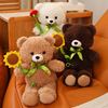 七夕情人节礼物花束小熊玩偶，泰迪熊毛绒公仔，送女友生日创意玫瑰熊