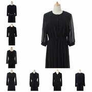 复古vintage古着孤品文艺，范法式(范法式)纯色长袖连衣裙优雅精致小黑裙