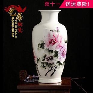 景德镇陶瓷器 名家手绘指甲画陶瓷花瓶 家居客厅装饰工艺品摆件