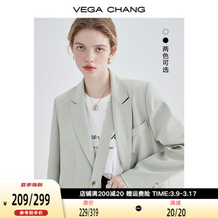 vegachang小西装，女2024春秋韩版小众设计感宽松女士西服外套