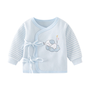 婴儿内衣纯棉单件上衣春秋款纯棉新生儿打底衫0-3个月宝宝和尚服