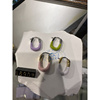 香港專櫃代購agnes b.b字logo鋼鈦女裝雙色鏈子耳環(單隻) 23春夏