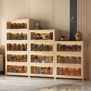 实木书柜组合多层防尘收纳柜儿童学生玩具柜手办，柜大容量书橱书架