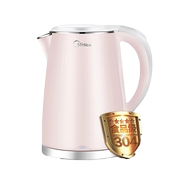 midea美的mk-hj1705b电热水壶，家用烧水壶，304不锈钢电烧水瓶1.7l