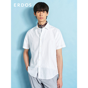 ERDOS 男装衬衫春夏款短袖轻薄清爽白色简约上衣商务休闲易搭配