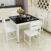钢化玻璃餐桌椅组合简约现代2人吃饭桌小户型家用饭店正方形餐桌