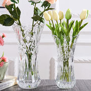 水养大号玻璃花瓶摆件家用客厅，简约现代透明插花干花水培富贵竹瓶