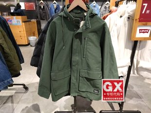 GX出品 Levis李维斯 A0677-0000 男军绿时尚休闲立领风衣夹克外套