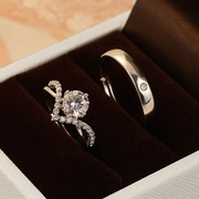 结婚假钻戒仿真一对婚礼戒指，求婚道具现场用假对戒订婚仪式用婚戒
