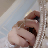 纯银链条抽拉戒指女可调节情侣小众设计感高级感时尚个性素圈指环