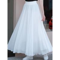 白色雪纺裙子半身裙女夏显瘦半截下半身白裙小个子，半裙仙女裙长裙