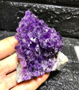 天然乌拉圭紫水晶簇洞片原石原矿消磁紫晶块原矿，把玩小摆件a11