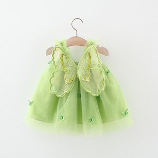 女童连衣裙夏季儿童蝴蝶翅膀吊带背心裙0一1-3岁婴儿宝宝公主裙子