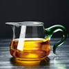 公道杯玻璃高硼硅分茶器一体茶具茶漏套装禾器茶海彩把公杯分茶器