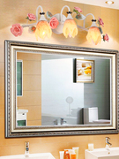 韩式田园镜前灯欧式花草灯床头灯浴室镜前灯创意个性过道床头灯