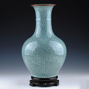 景德镇陶瓷花瓶摆件客厅，插花仿古官窑瓷瓶，中式家居装饰品瓷器瓶子
