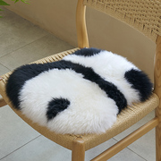 澳尊羊毛坐垫毛毛椅垫休闲椅，动物垫子熊猫小羊，坐垫保暖加厚椅子垫