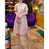 高端奢华连衣裙女夏今年流行漂亮气质粉色裙子宽松显瘦a字中长裙