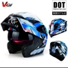 vgv3c认证全覆式电动摩托车，头盔男女士双镜揭面盔机车蓝牙骑行帽