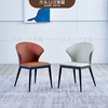 意式极简皮艺餐椅合集轻奢西皮软包颜色(包颜色，)可选橙灰卡其墨绿咖啡蓝色