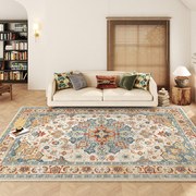 美式复古风格客厅地毯乡村，沙发茶几毯欧式轻奢高级免洗卧室床边毯