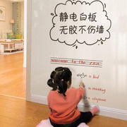不伤墙静电白板墙贴可移除儿童涂鸦家用可擦记事板自粘软白板纸