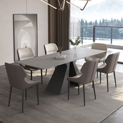 意式极简岩板餐桌椅现代简约小户型，可伸缩长方形轻奢高级感饭桌子
