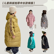 秋冬儿童棉服中长款韩版加厚冬季儿童，棉衣童装外套