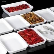 卤菜卤肉卤味盘子托盘商用白色密胺长方形盒子鸭脖凉菜熟食展示盘