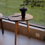 北美黑胡桃实木大板阳台，小茶桌沙发小边几角几户外小茶台摆件桌子