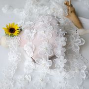 布艺立体钉珠花朵辅料DIY婚纱衣服材料装饰布料手工纱花蕾丝刺绣