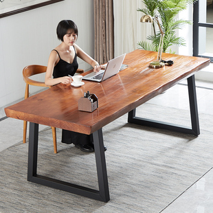 电脑桌书法桌家用书桌椅子简易实木办公桌桌子，直播用长桌中式成人