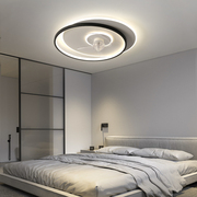 现代简约电扇智能风扇灯北欧隐形超薄灯具家用一体卧室吸顶风扇灯