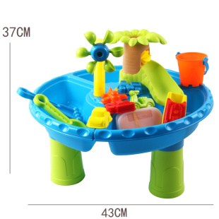 供应沙滩玩具桌沙水桌玩沙池玩水大号圆形桌挖沙戏水工具套装