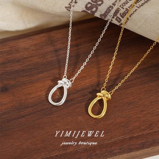 「黎明约定」韩版s925纯银，马蹄项链极简设计毛衣，链简约个性锁骨链