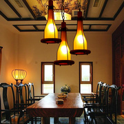 欧式地中海复古实木铁艺单头餐吊灯，灯吧台灯个性创意酒吧灯阳台灯