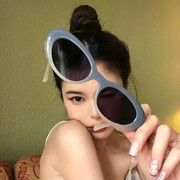 韩版夏季Jennie同款椭圆形太阳眼镜男女潮人嘻哈蹦迪超火墨镜