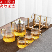 玻璃茶具套装家用功夫，茶杯茶壶茶盘小套日式简约耐热透明过滤泡茶