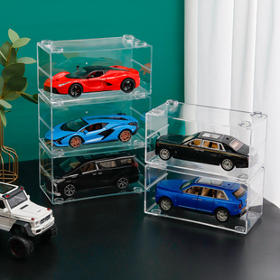 儿童小汽车收纳盒玩具车模型摆件，多美卡124轿车多格收藏收纳架子