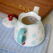 北欧风茶壶泡茶陶瓷家用创意，小号清新功夫花茶，可爱套装过滤一人用