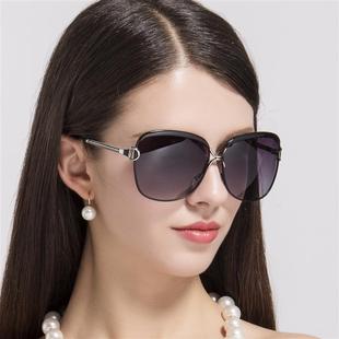 双色镜片女士时尚偏光太阳镜，潮流韩版彩色眼镜，大框墨镜8702