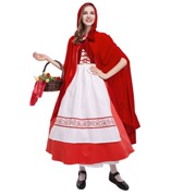 万圣节成人服装小红帽连衣裙派对服红色斗篷女仆装披风圣诞节长裙