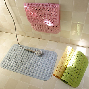 马卡龙浴室防滑地垫卫生间吸盘上墙沥水地垫洗澡防滑硅胶地垫