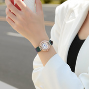 士手表时尚潮流水钻气质椭圆形，手表石英表古欧手表，复古皮带女