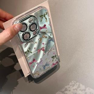 自带镜头镜面彩色蝴蝶结，手机壳适用苹果手机